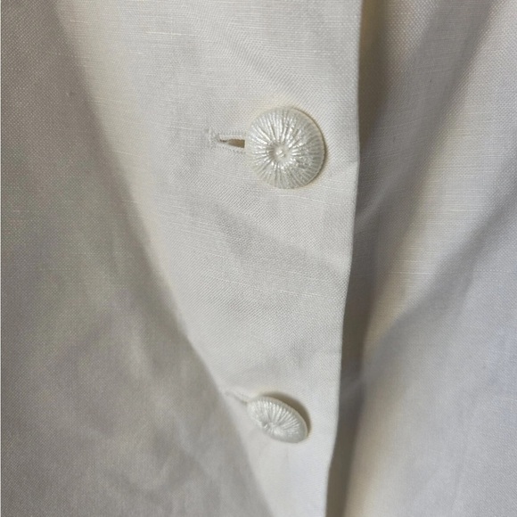 $240 Nipon Boutique Linen Blend Blazer Jacket Women 6 Lace Flare Sleeve Eyelet - Picture 8 of 14